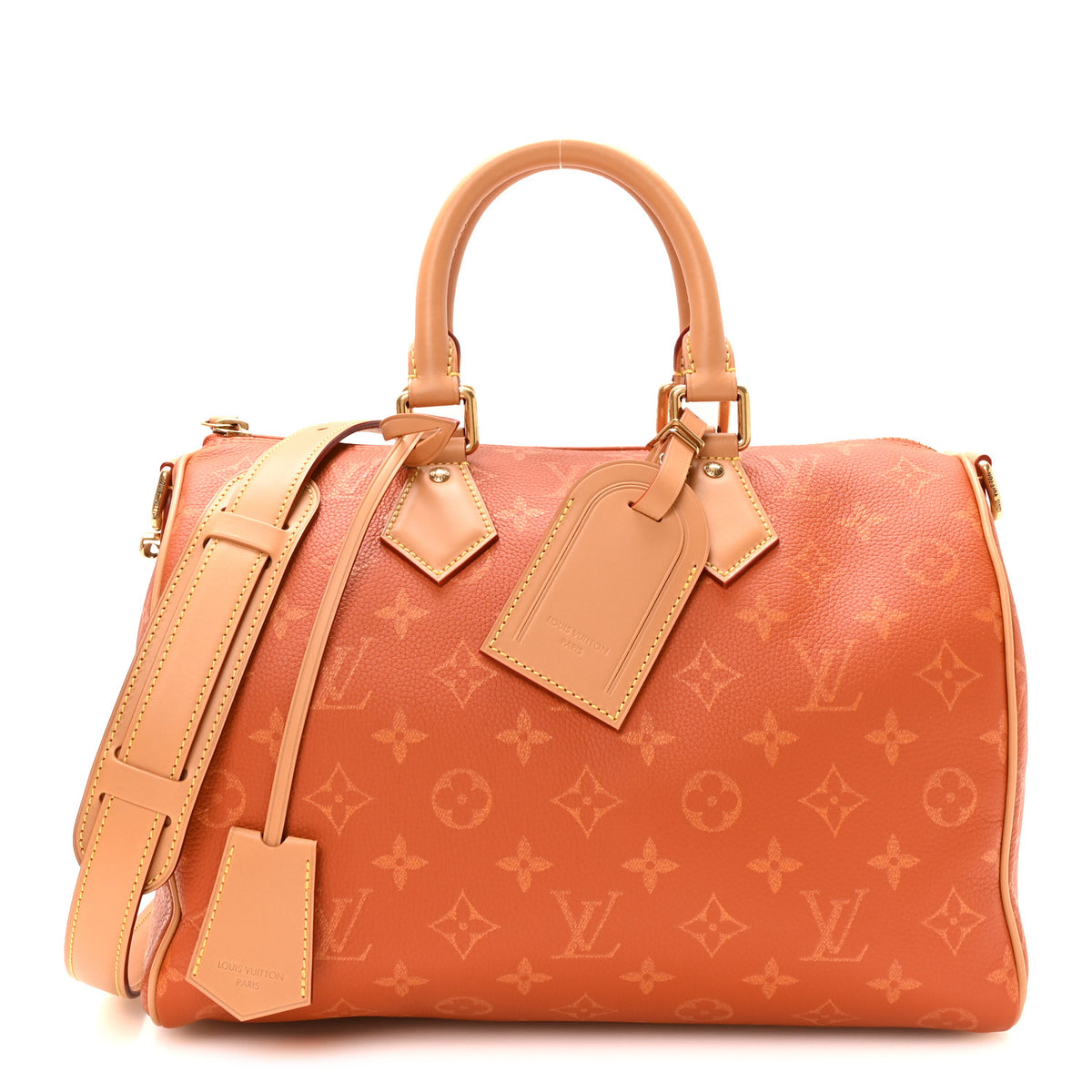 Calfskin Monogram Speedy P9 Bandouliere 30 Ocre