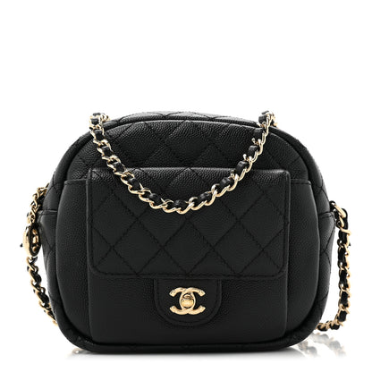 Chanel Caviar Quilted CC Day Camera Case Black 1 of 11