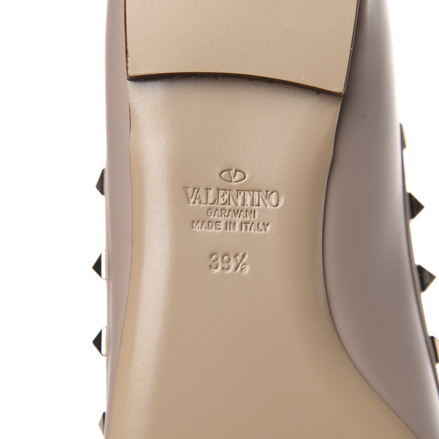 Nappa Rockstud Ballerina Flats 39.5 Poudre