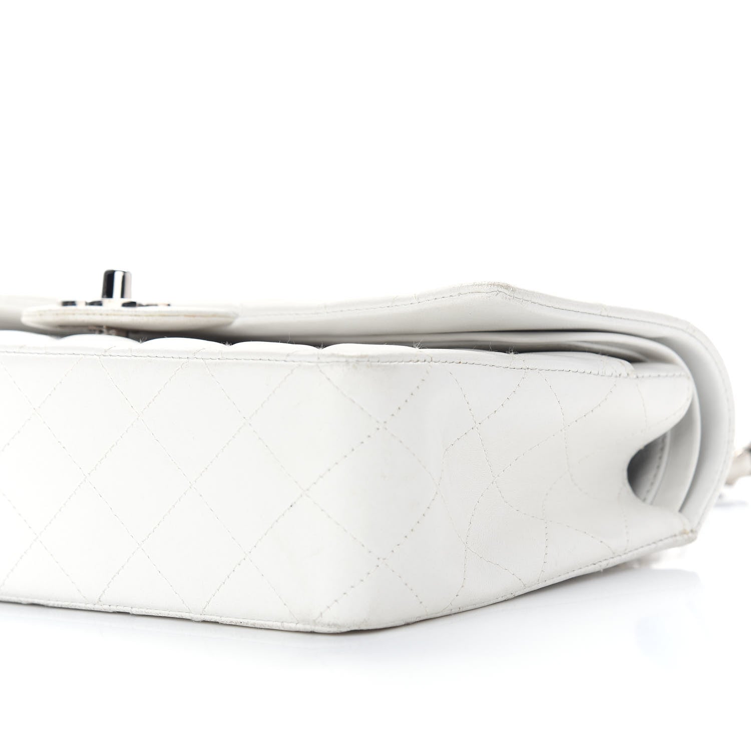 Chanel Lambskin Quilted Medium Double Flap White 9 of 16