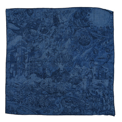 Hermes Cashmere Silk Nothing But A Dreamer Scarf 100 Bleu Chine Indigo Marine 1 of 4