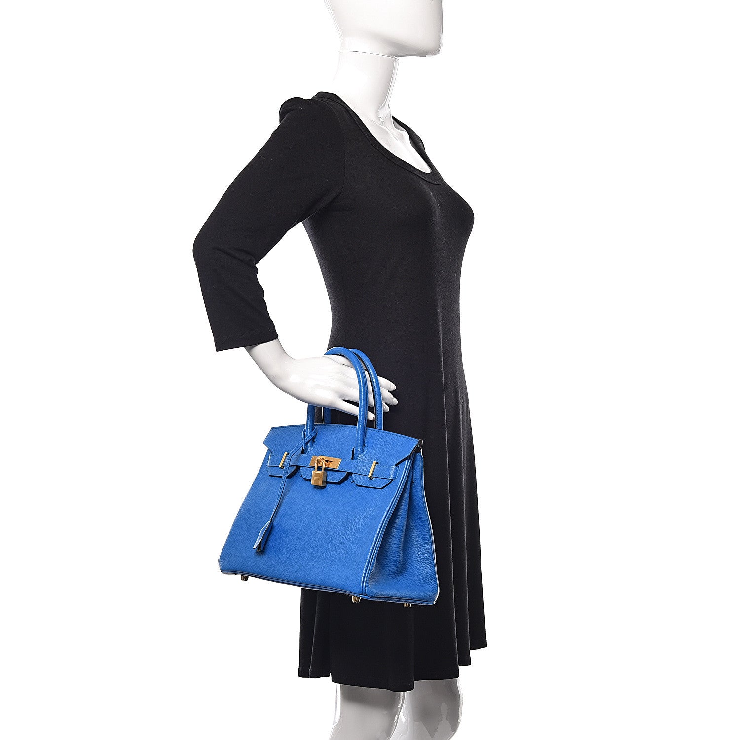 Hermes Chevre Mysore Horseshoe Birkin 30 Bleu Hydra Bleu Paon 2 of 34