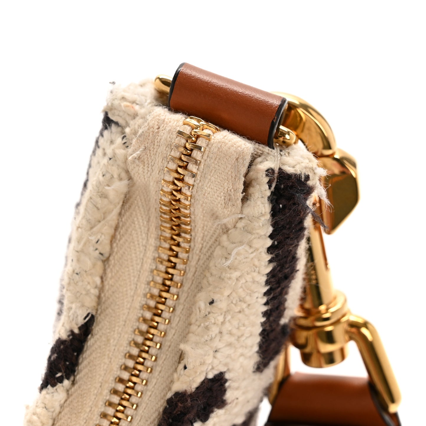 Textile Medium Ava Shoulder Bag White Black