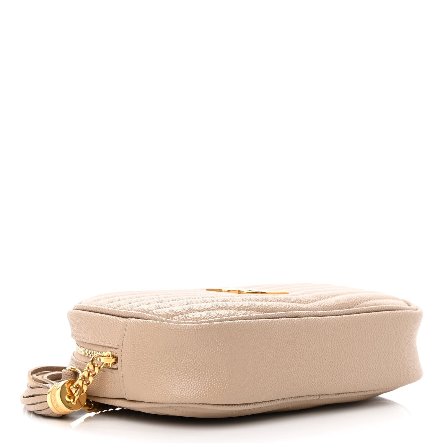Saint Laurent Grain De Poudre Matelasse Monogram Mini Lou Camera Bag Dark Beige 4 of 12