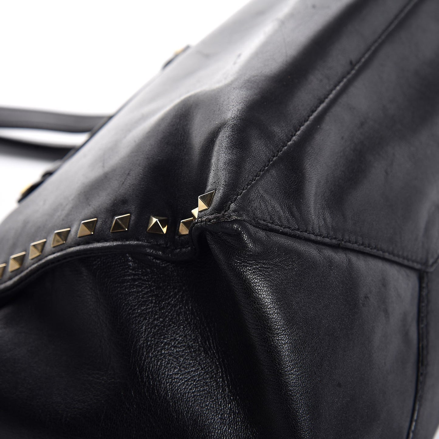 Nappa Medium Rockstud Soft Tote Black
