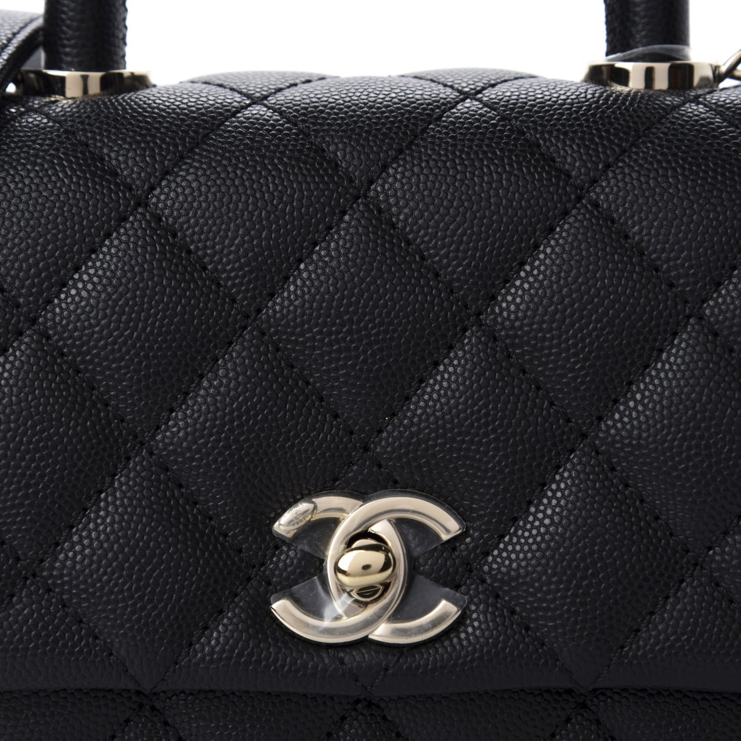 Caviar Quilted Extra Mini Coco Handle Flap Black