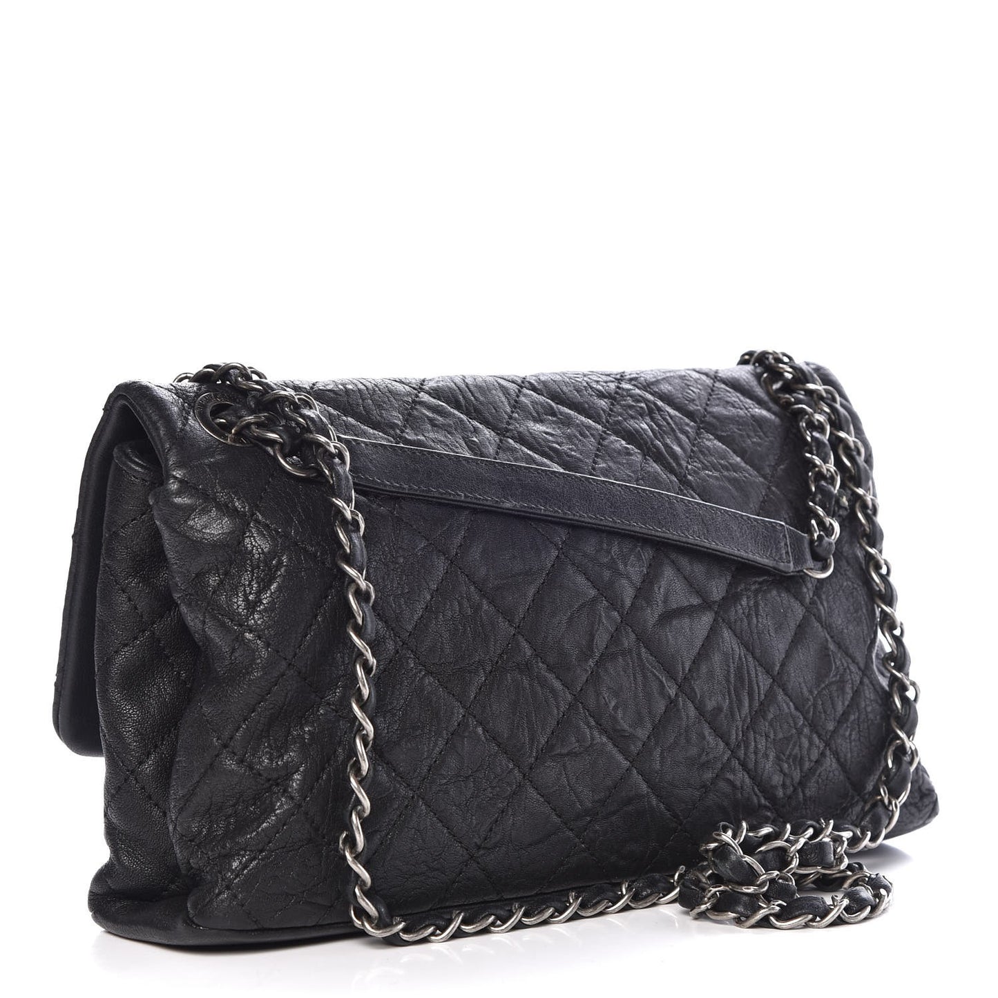 Sheepskin Quilted Jumbo Easy Flap Black