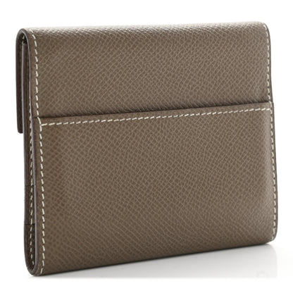 Hermes Epsom Clic Mini Card Holder Etoupe 3 of 6
