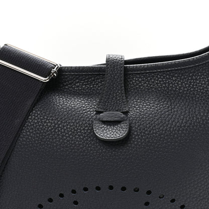 Hermes Taurillon Clemence Evelyne III PM Bleu Nuit 8 of 10
