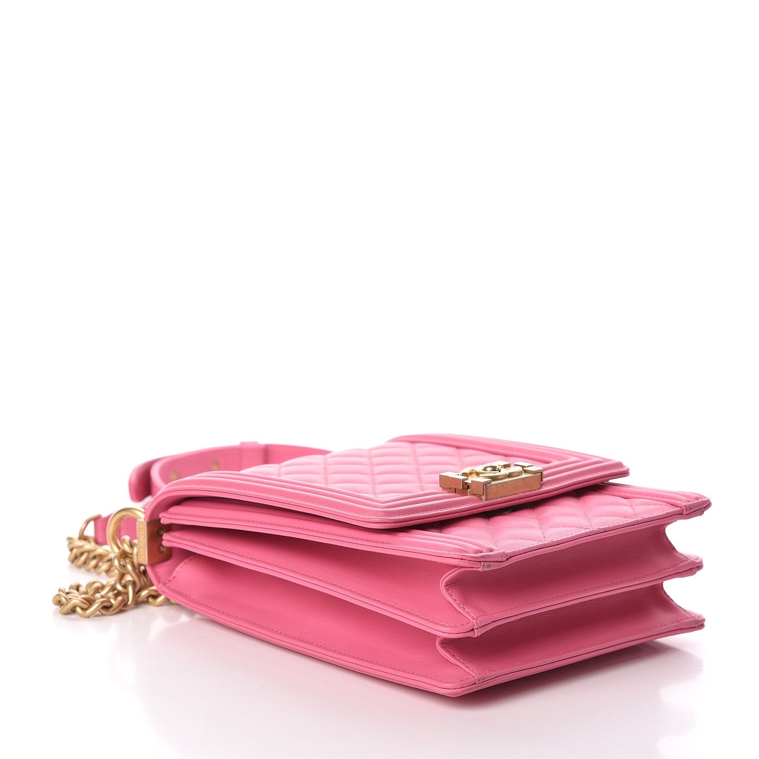 Chanel Calfskin Quilted North South Boy Flap Pink 4 of 10