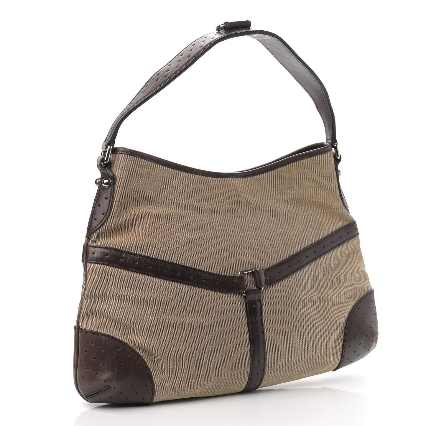 Canvas Web GG Shoulder Bag Brown