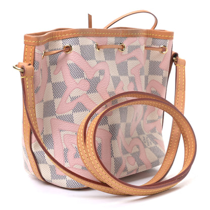 Louis Vuitton Damier Azur Tahitienne Nano Noe Rose Ballerine 2 of 5