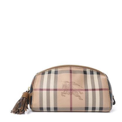 Burberry Haymarket Check Small Evelyn Cosmetic Pouch Natural 1 of 12