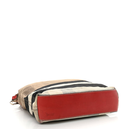 Burberry Canvas Mega Check Medium Tottenham Brit Tote Cadmium Red 4 of 13