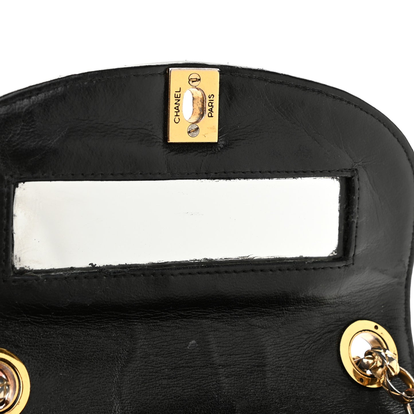Lambskin Vertical Quilt Small Single Flap Black