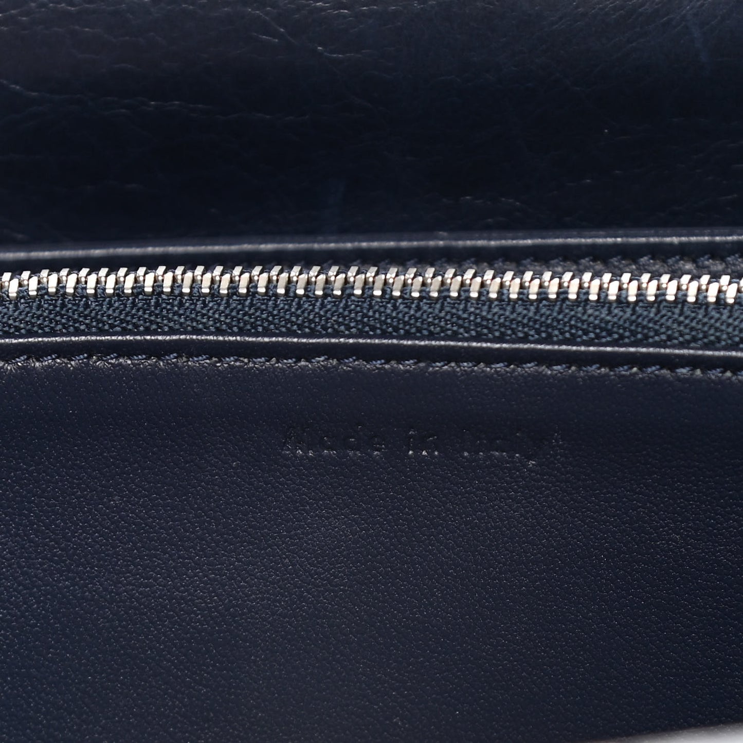 Shiny Paperweight Calfskin Medium Clasp Shoulder Bag Navy Blue