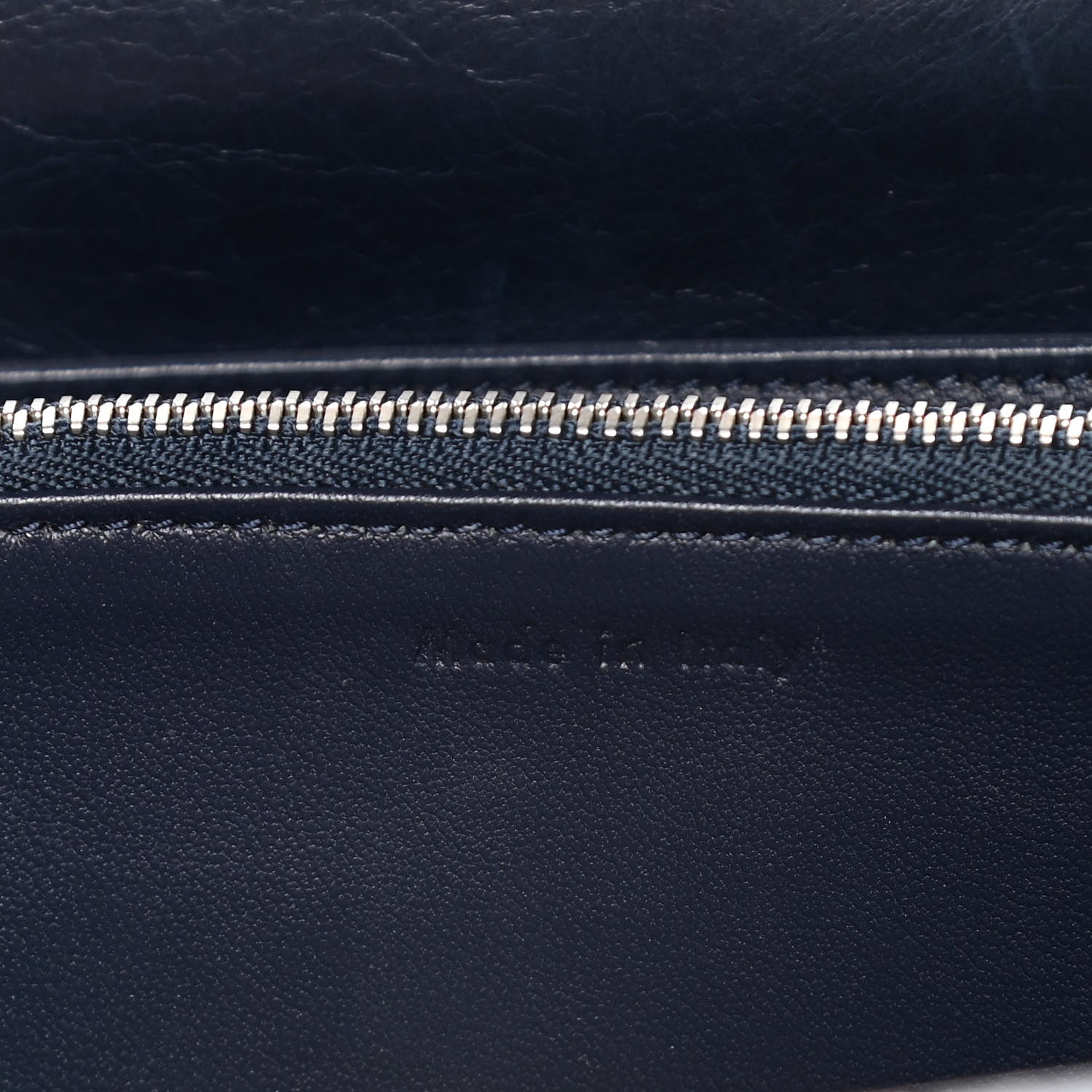 Celine Shiny Paperweight Calfskin Medium Clasp Shoulder Bag Navy Blue 6 of 14