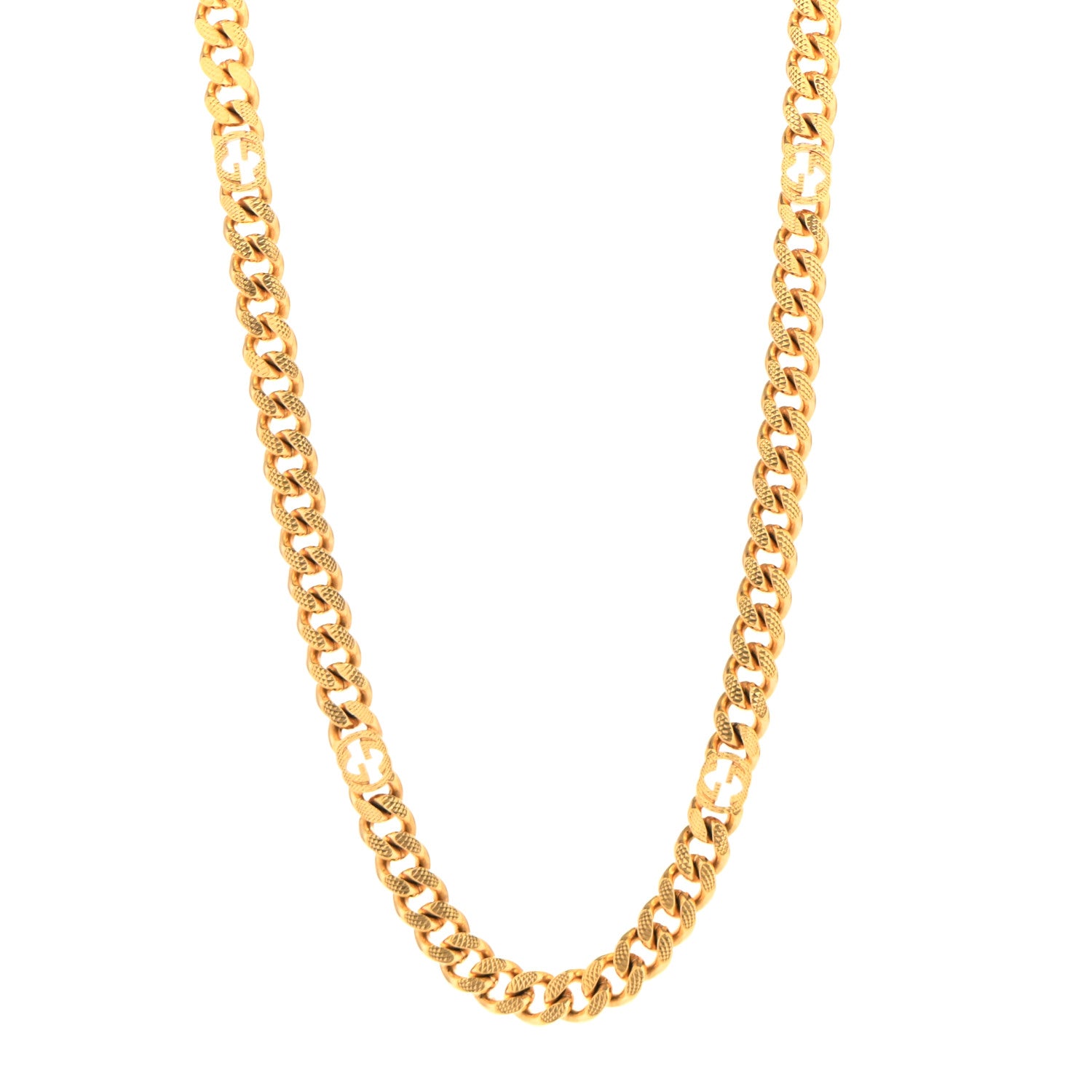 Gucci Metal Interlocking GG Chain Necklace Gold 1 of 6