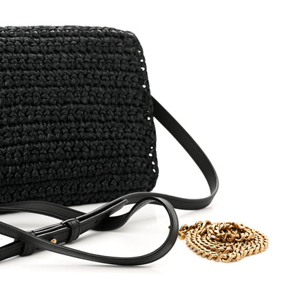 Saint Laurent Raffia Monogram Tassel Kate 99 Black 12 of 12