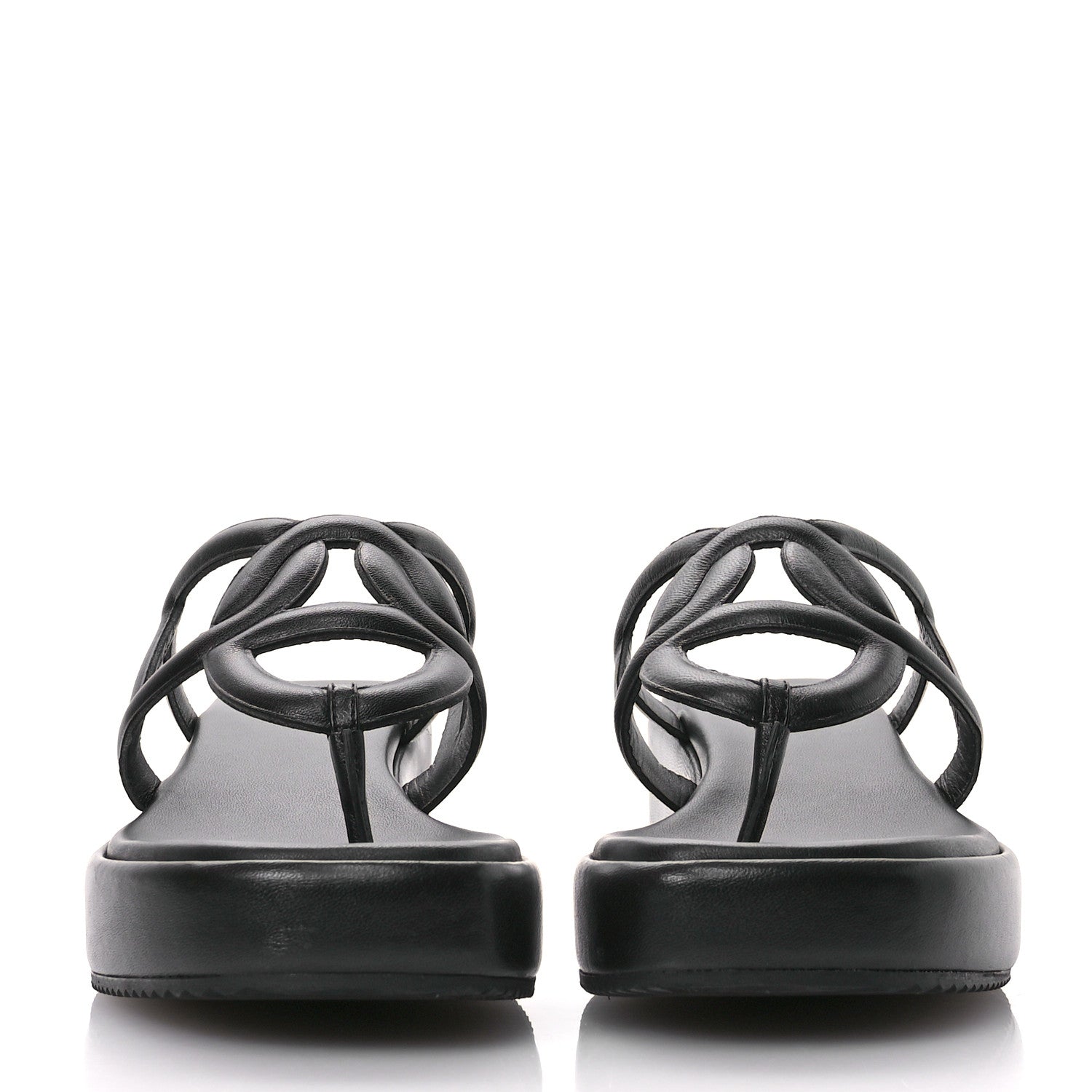 Hermes Nappa Gipsy Sandals 39 Black 3 of 9