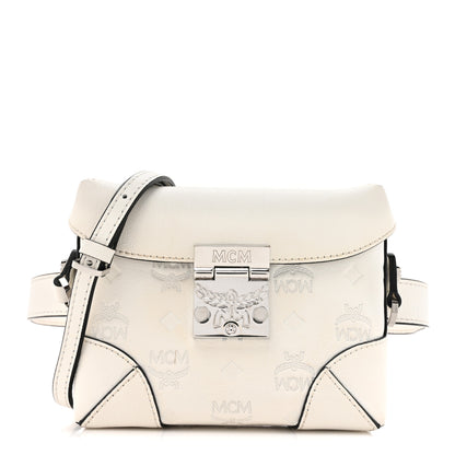 MCM Calfskin Ottomar Monogram Soft Berlin Belt Bag White 1 of 18