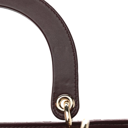 Christian Dior Lambskin Cannage Medium Lady Dior Aubergine 10 of 12