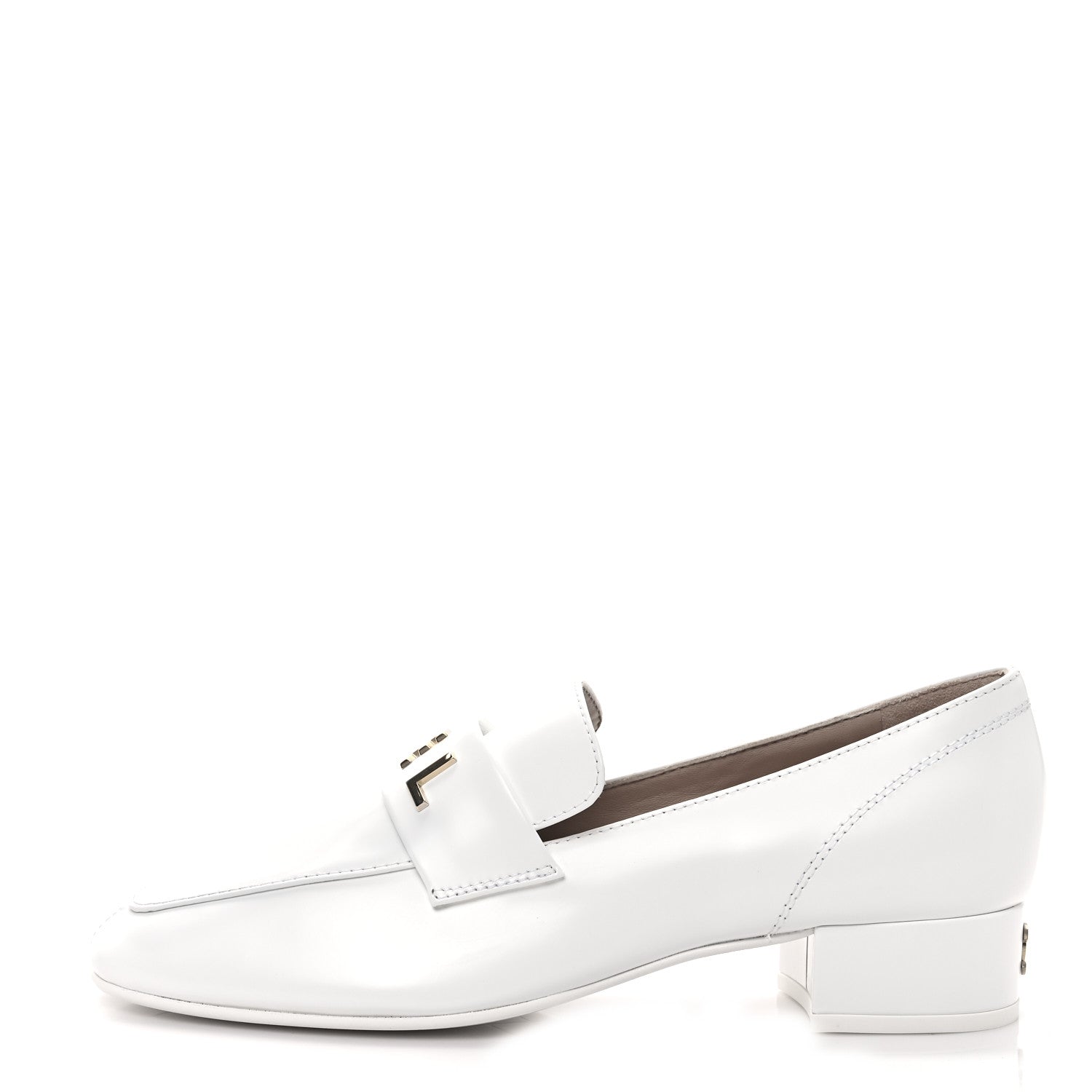 Chanel Shiny Calfskin Logo Loafers 37 White 1 of 10