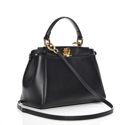 Fendi Nappa Mini Peekaboo Iconic Satchel Black 4 of 7