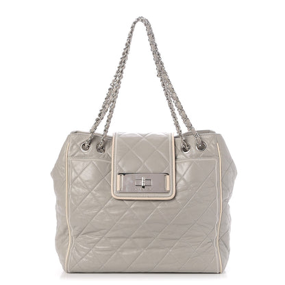 Chanel Glazed Lambskin Quilted North South Large Tote Grey 1 of 11