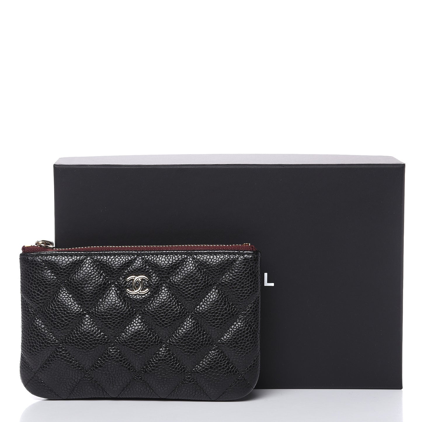 Caviar Quilted Small Cosmetic Case Black