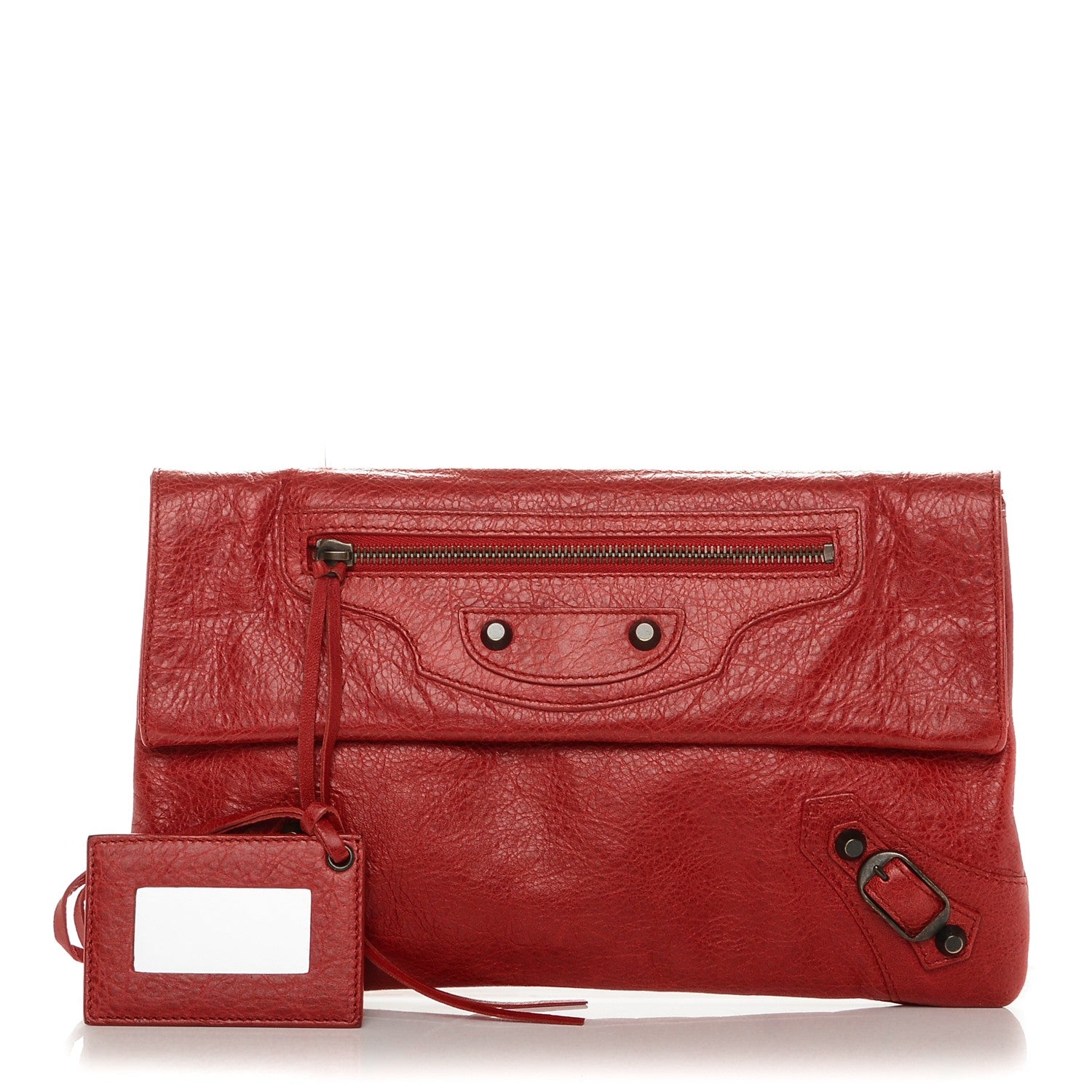 Balenciaga Agneau Classic Hardware Envelope Clutch Rouge Coquelicot 1 of 8