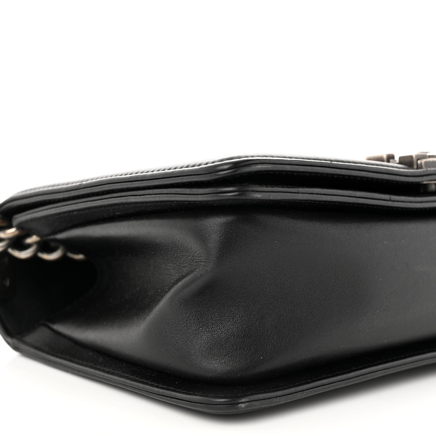 Chanel Calfskin Chevron Quilted Medium Boy Flap Black 9 of 10