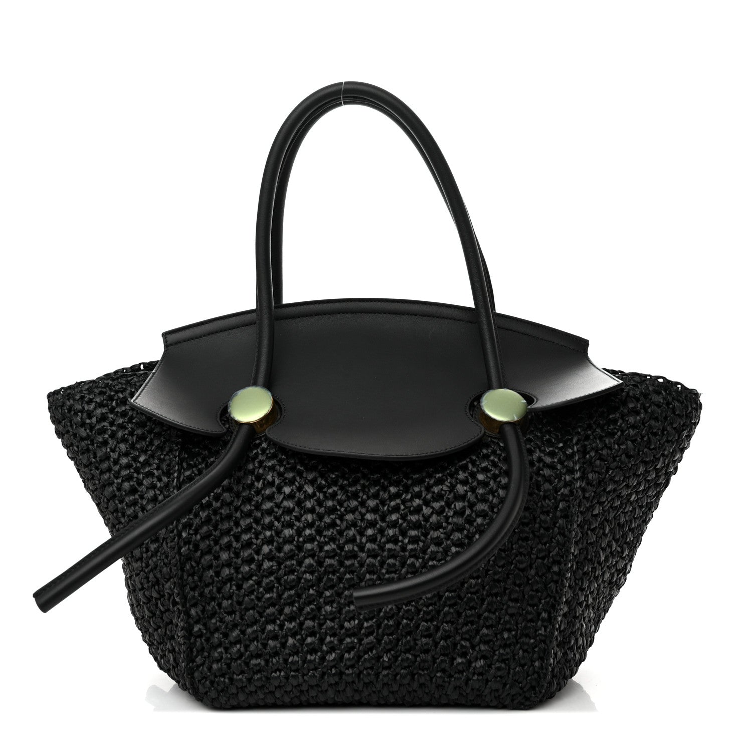 Proenza Schouler Raffia Calfskin Pipe Bag Black 1 of 12