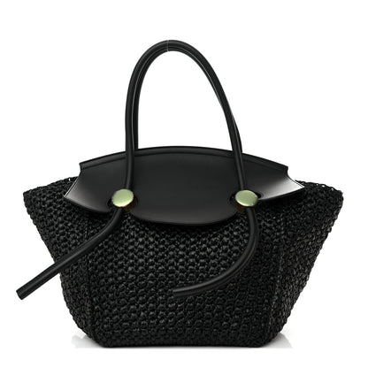 Proenza Schouler Raffia Calfskin Pipe Bag Black 1 of 12