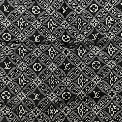 Louis Vuitton Silk Wool Jacquard Since 1854 Monogram Shawl Gray 3 of 3