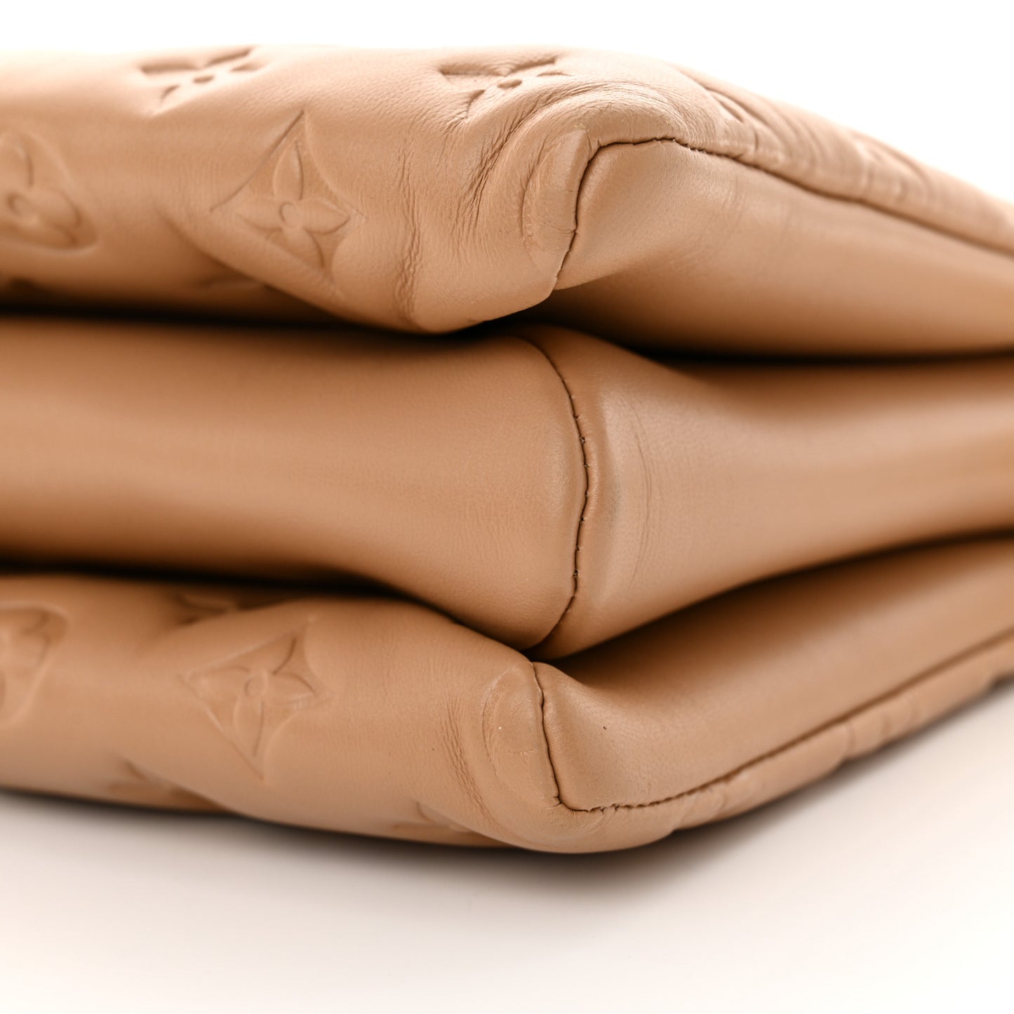 Lambskin Embossed Monogram Coussin PM Camel