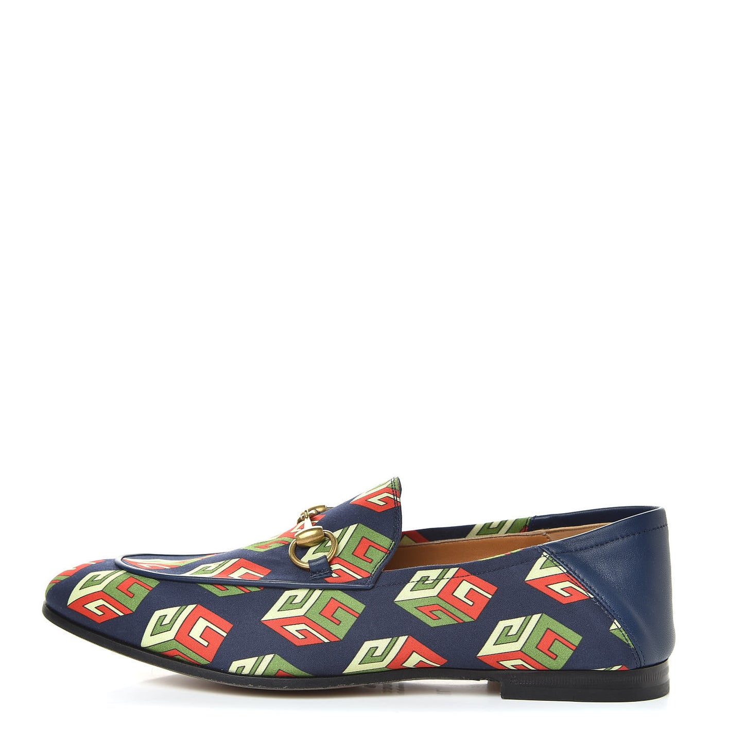 Satin Lambskin Mini GG Wallpaper Mens Brixton Horsebit Loafers 7.5 Royal Blue Blue Agata