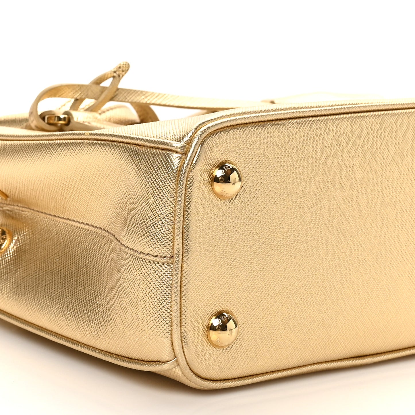 Saffiano Lux Mini Galleria Double Zip Tote Platino