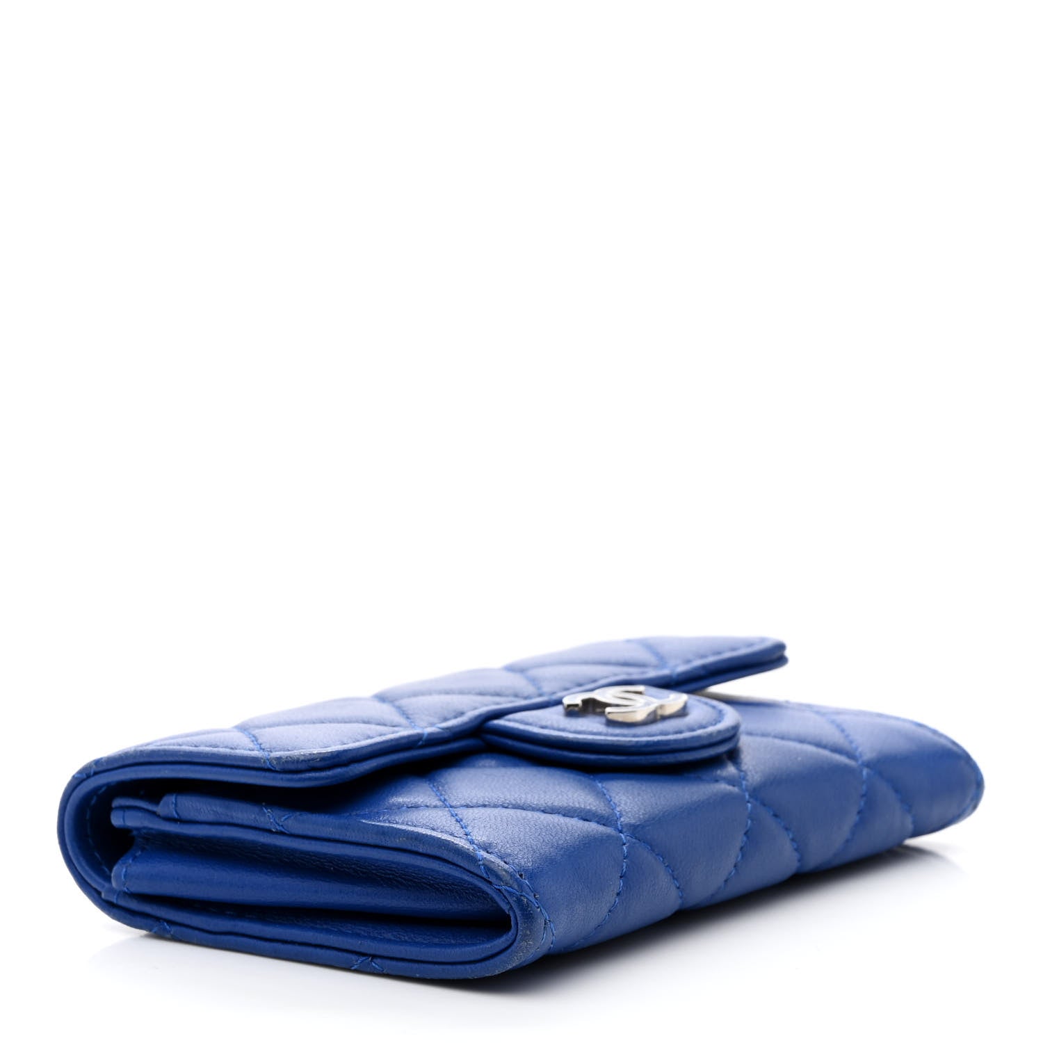 Chanel Lambskin Quilted Flap Card Holder Royal Blue 4 of 14