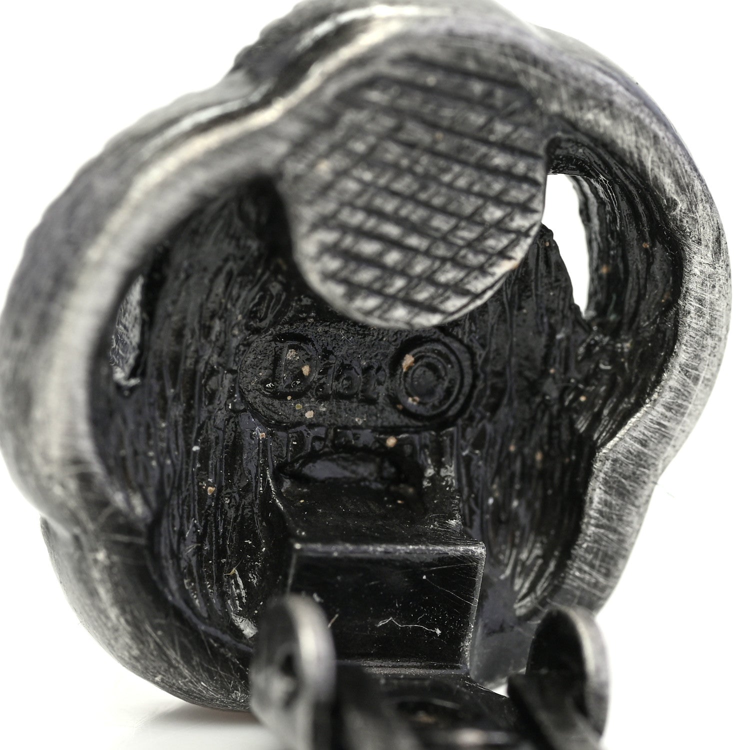 Christian Dior Crystal Flower Clip On Earrings Black 5 of 5