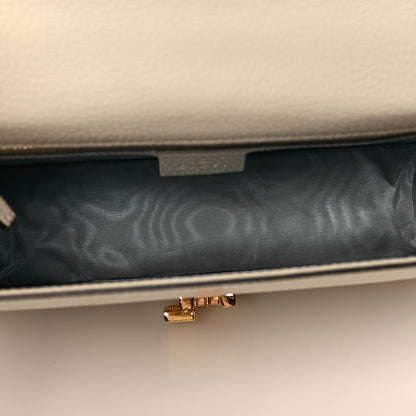 Gucci Textured Calfskin Bee Star Print Small Sylvie Shoulder Bag Mystic White 5 of 9