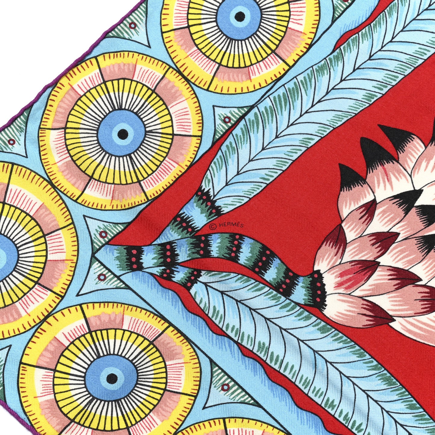 Cashmere Silk The Savana Dance Shawl 140 Rouge Turquoise Jaune