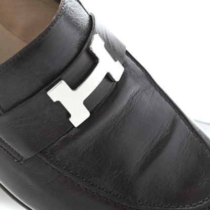 Hermes Goatskin Mens Paris Loafers 43 Cacao 10 of 11