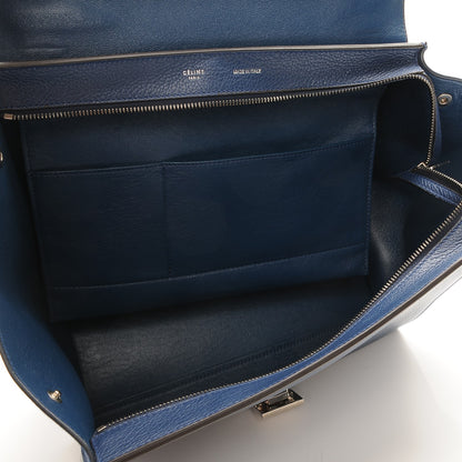 Celine Drummed Calfskin Suede Medium Trapeze Ocean Blue 5 of 11