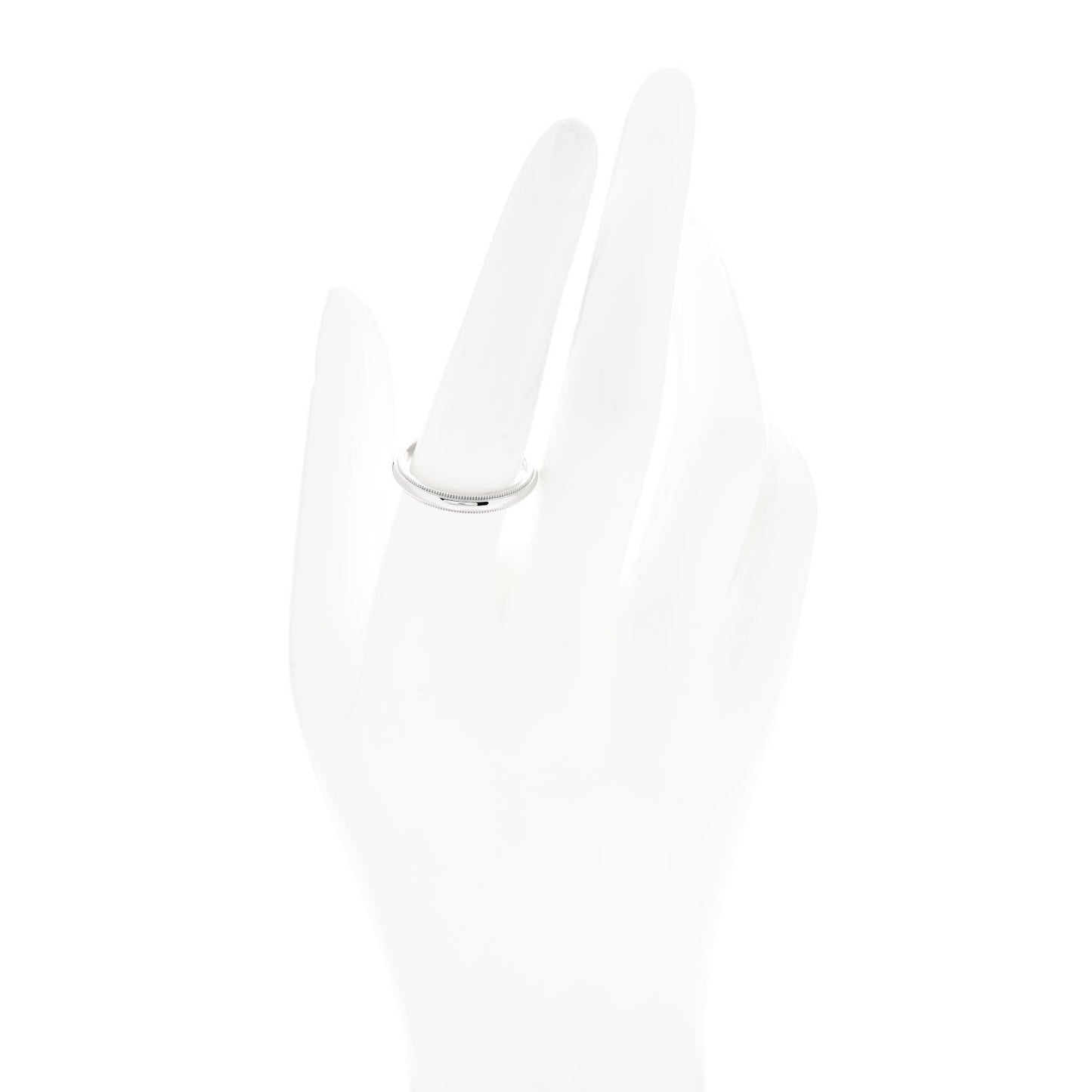 Platinum 3mm Classic Milgrain Wedding Band Ring 58 8.5