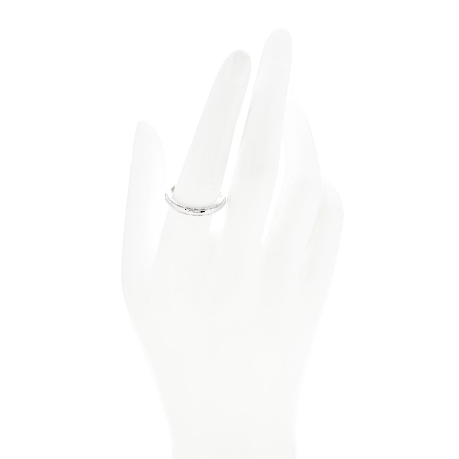 Tiffany Platinum 3mm Classic Milgrain Wedding Band Ring 58 8.5 2 of 5