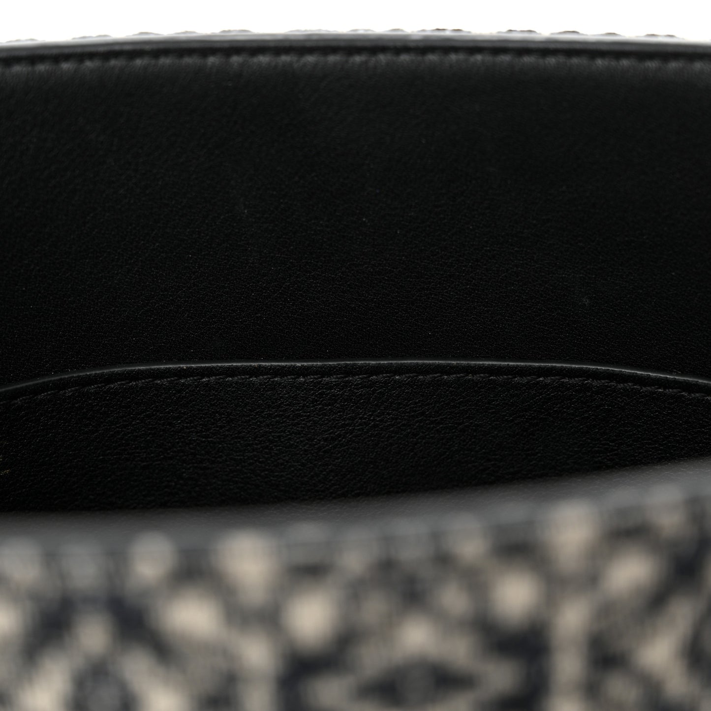 Jacquard Anagram Calfskin Small Square Tote Navy Black