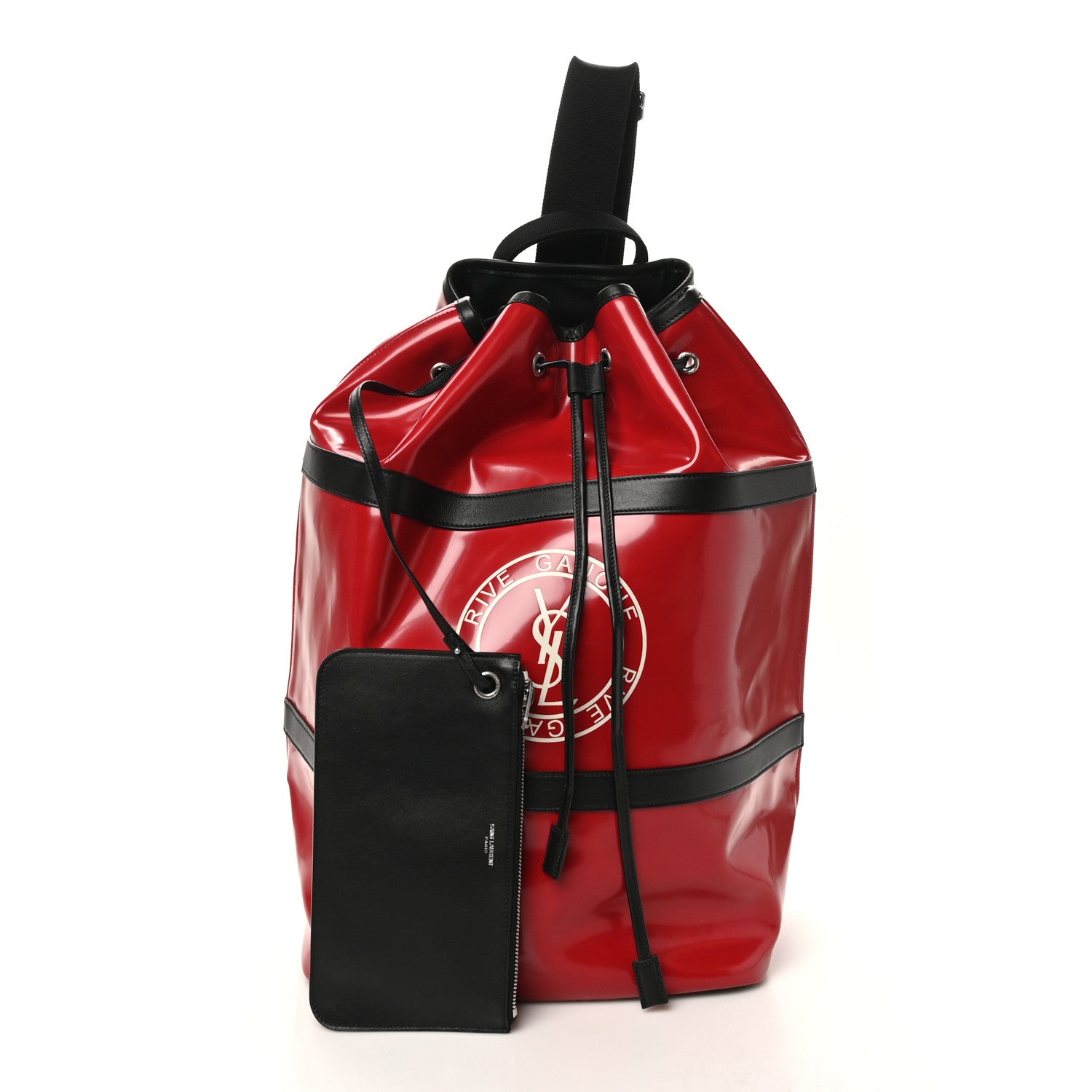 Saint Laurent PVC Calfskin Rive Gauche Sling Bag Wax Red 3 of 10