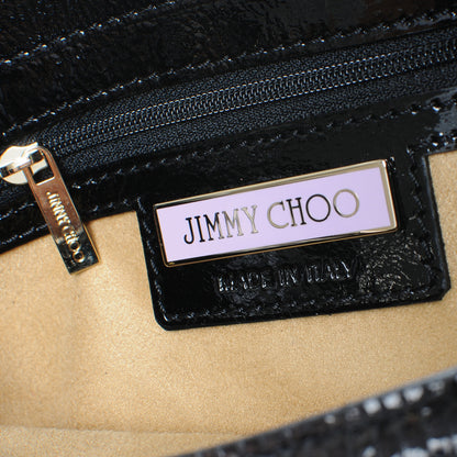 Jimmy Choo Lizard Embossed Patent Radiant Hobo Anthracite 5 of 7