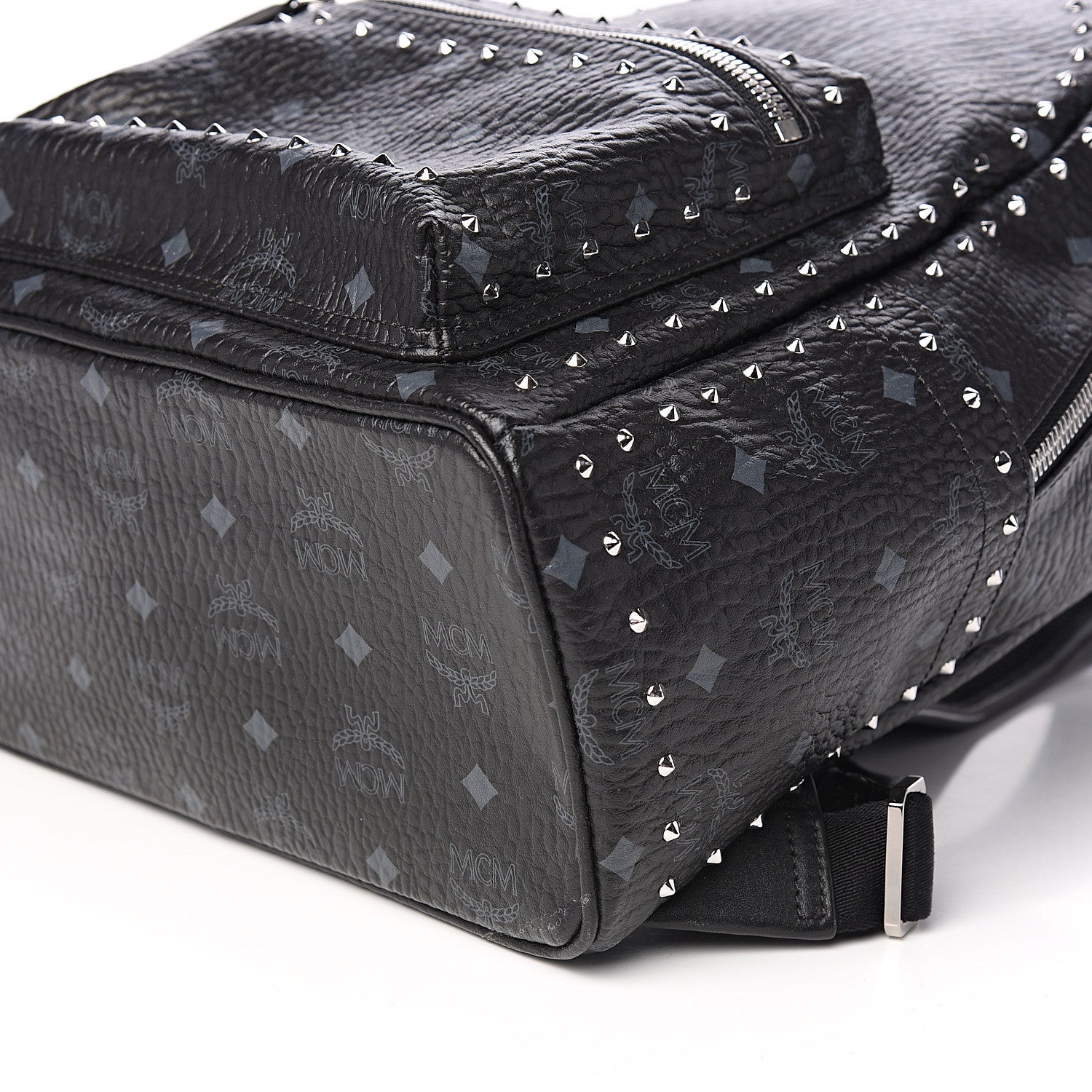 MCM Visetos Studded Small Stark Backpack Black 8 of 9